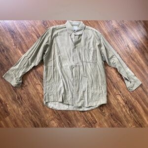 Men's Casual Button Down Shirt - Olive Green
